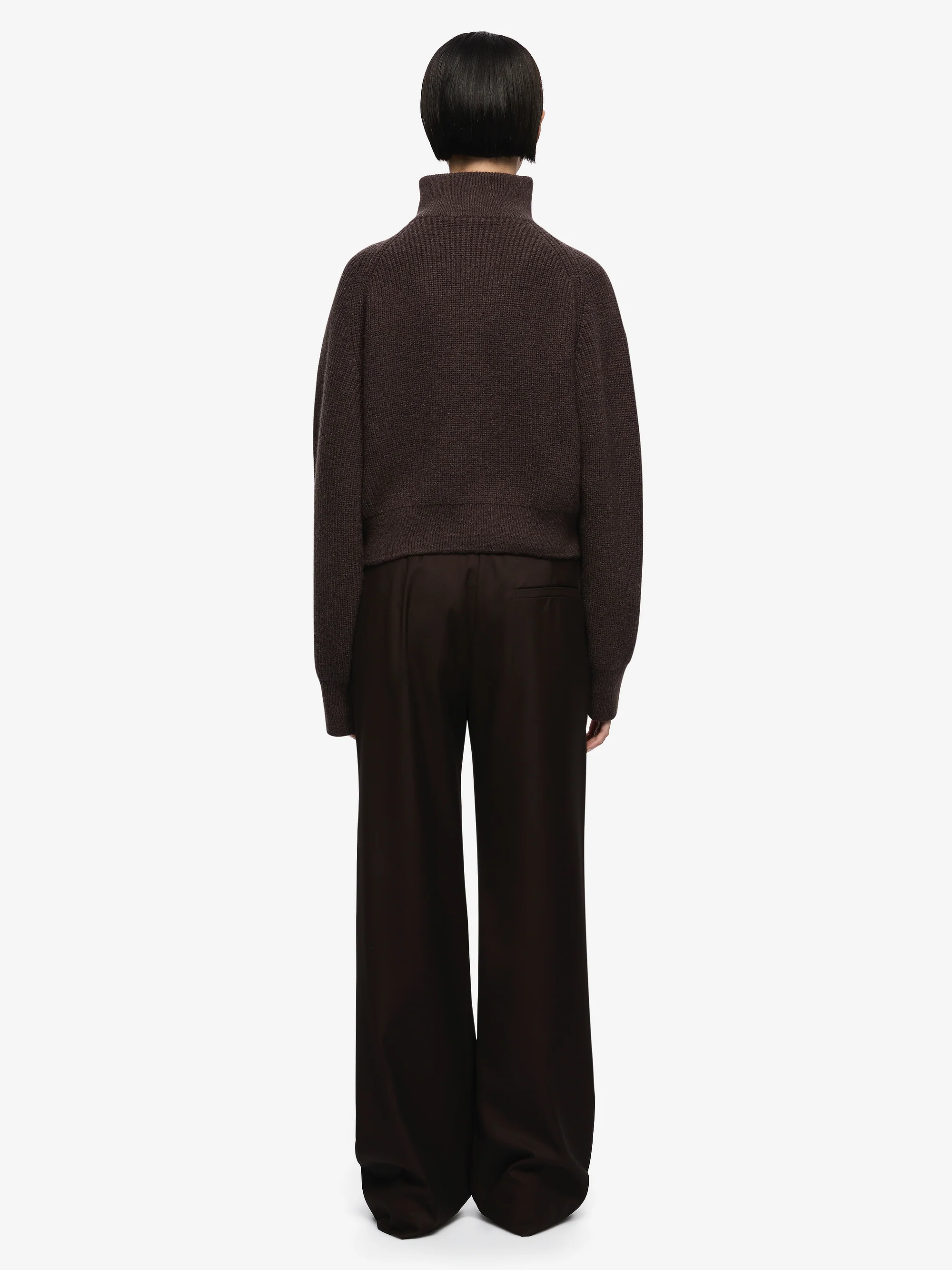 TORIE CROPPED JUMPER - DARK CHOCOLATE - Image 4
