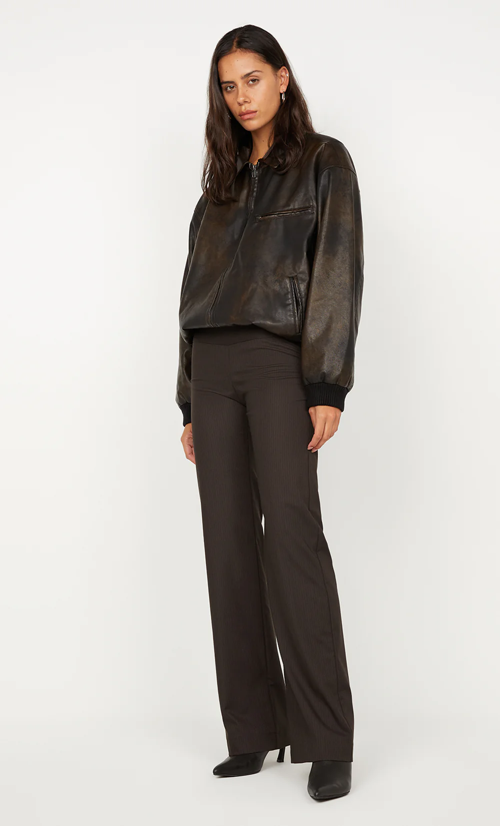 TYLA BOMBER JACKET - VINTAGE CHOC - Image 6