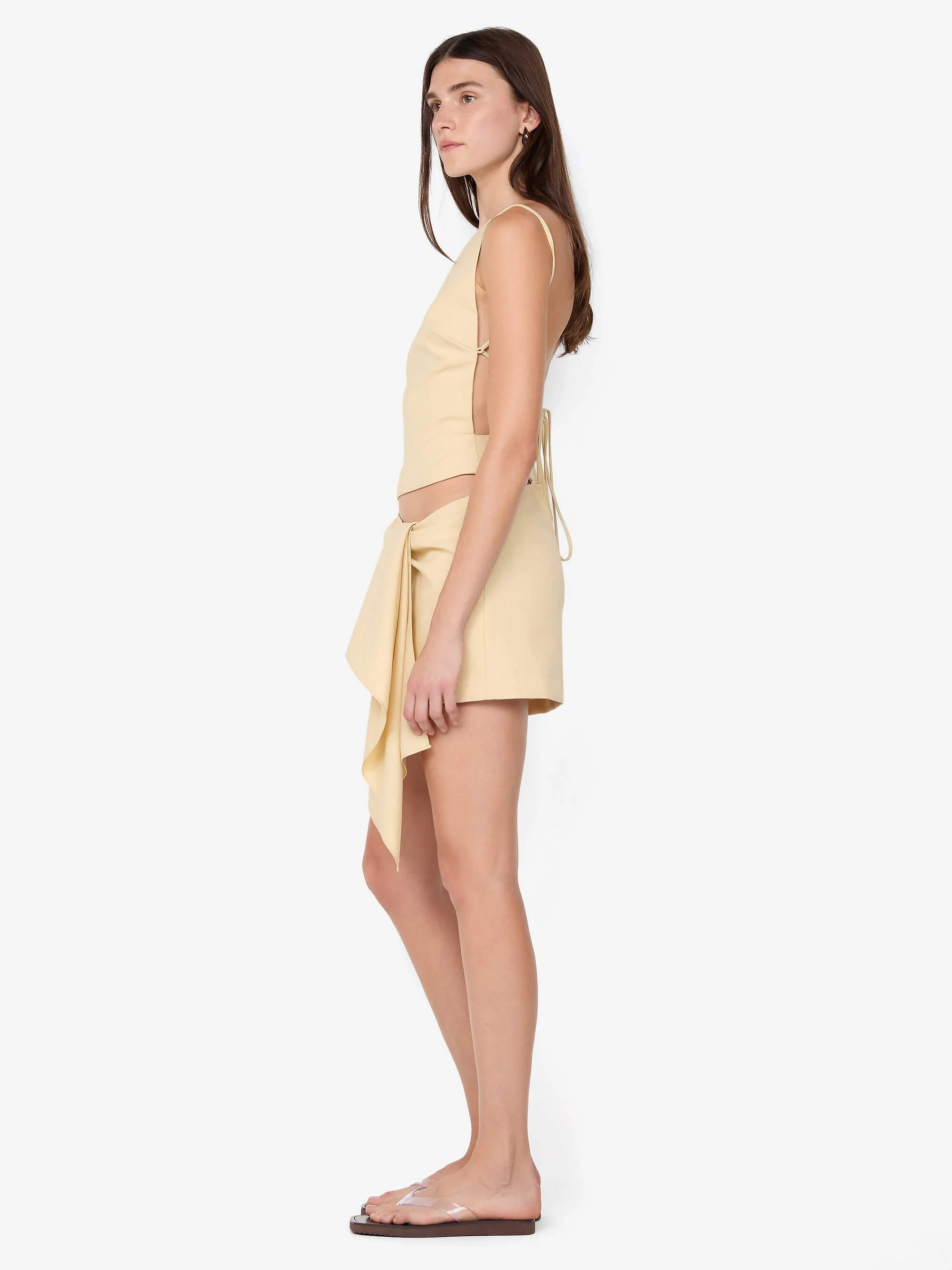 VARA DRAPE MINI DRESS - SANDSTONE - Image 3