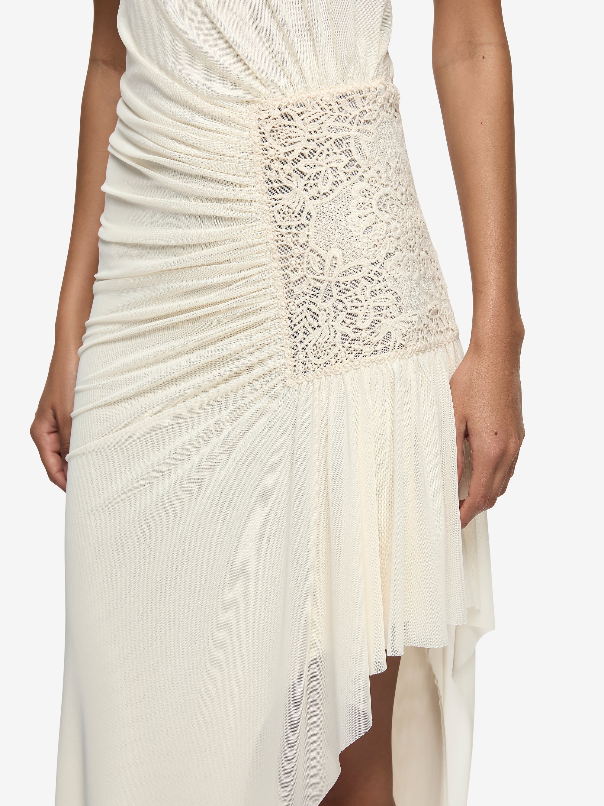 WINSLOW STRAPLESS ASYM DRESS - BUTTERCREAM - Image 3