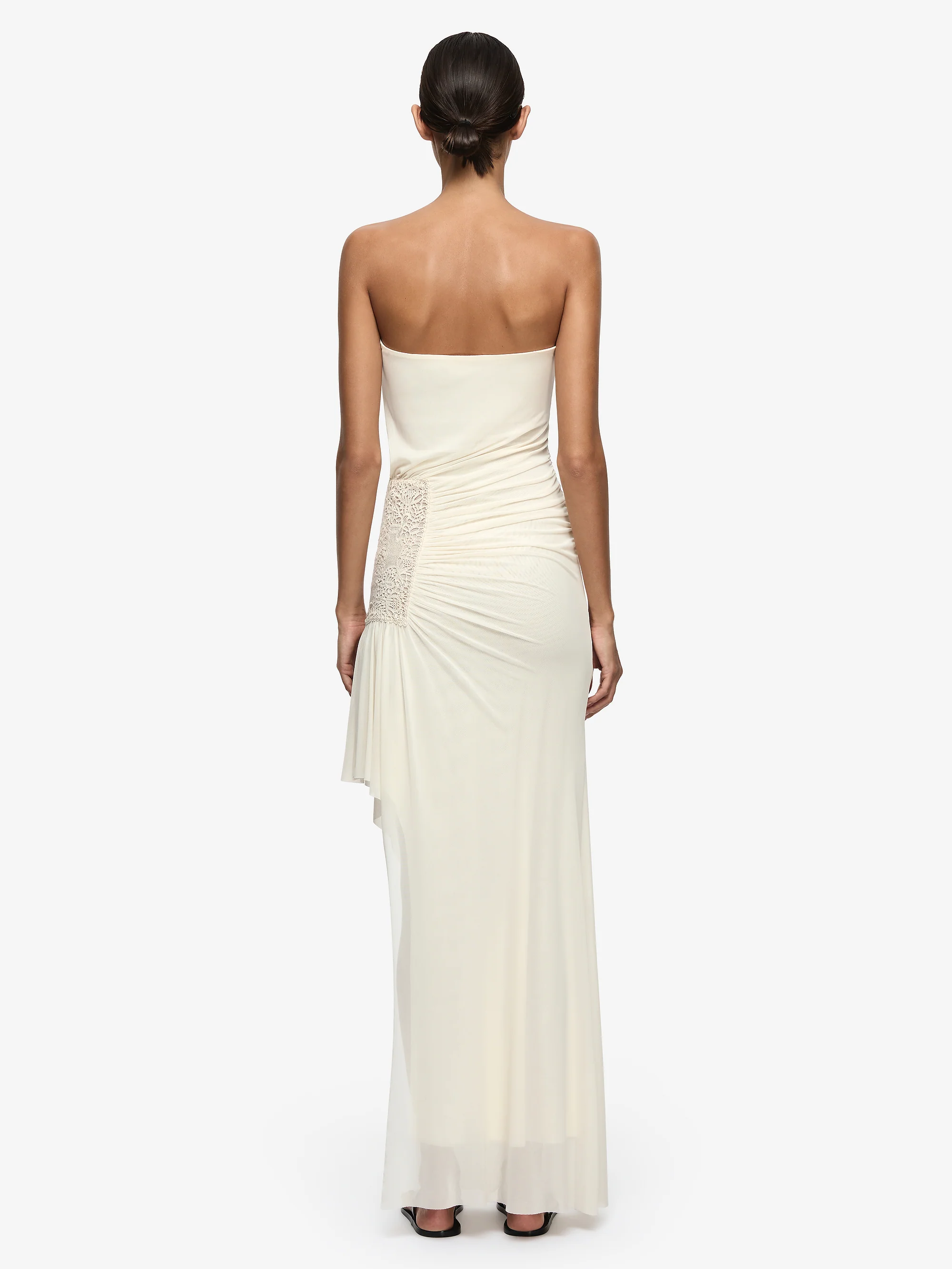 WINSLOW STRAPLESS ASYM DRESS - BUTTERCREAM - Image 4
